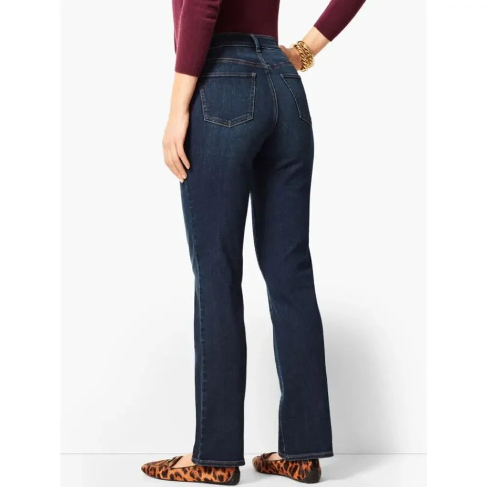 Talbots Flawless Blue Mid Rise Barely Boot Jeans Women's Size 12 Stretch Denim
